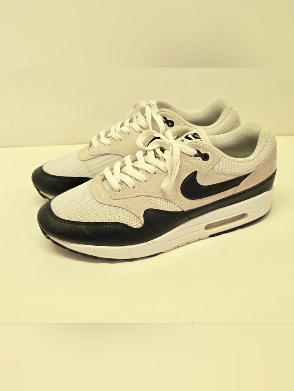 Nike Air Max 1 Essential White Pure Platinum Black - Size 11